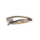 Image 2 of Two-tone gold solitaire ring with diamond; 0.10 ct.