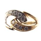 Image 2 of Two-tone gold ring with diamonds; 0.16 ct.