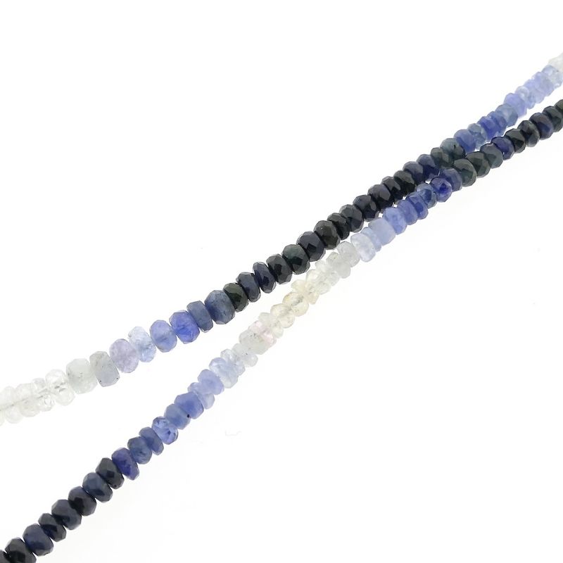 Image 6 of Multi-colored sapphire bead necklace with gold clasp