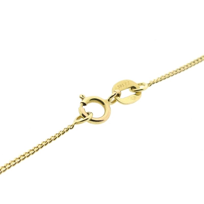 Afbeelding 5 van Gouden gourmetschakel ketting met vaste hanger en zirconia | 43 cm