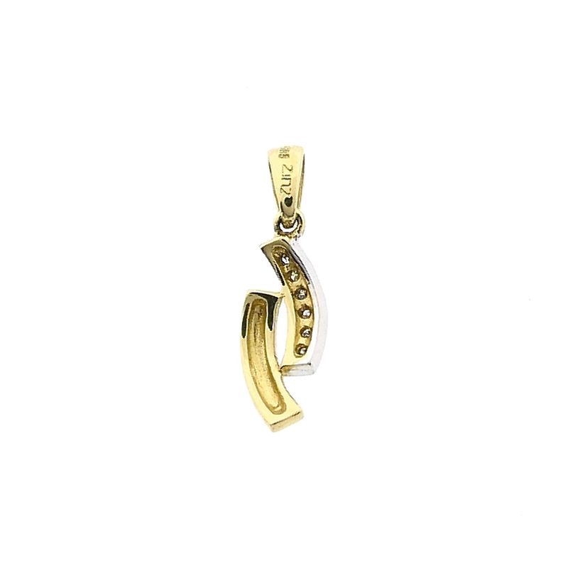 Image 3 of Zinzi Bicolor Gold Pendant; Diamond 0.03 ct.; 14 Karat