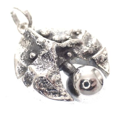 Image 2 of Silver pendant in organic shape