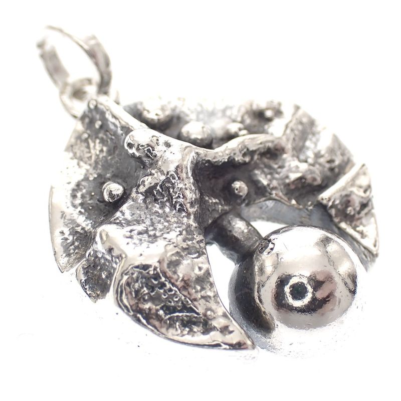 Image 2 of Silver pendant in organic shape