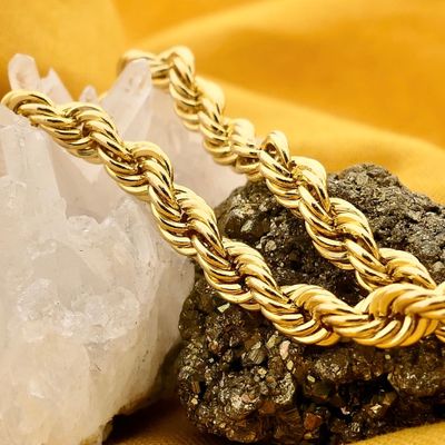 Image 2 of Twisted Gold Link Necklace