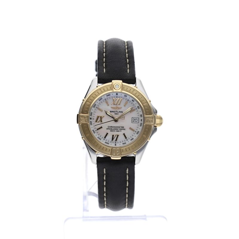 Image 11 of Breitling B-Class / Cockpit D67365; 18k gold/steel women's watch with mother-of-pearl dial