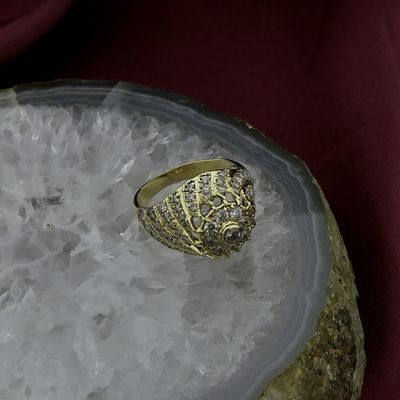 Image 2 of Gold cocktail ring with zirconia