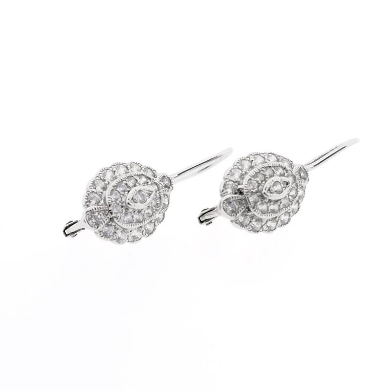 Image 6 of White gold stud earrings with zirconia