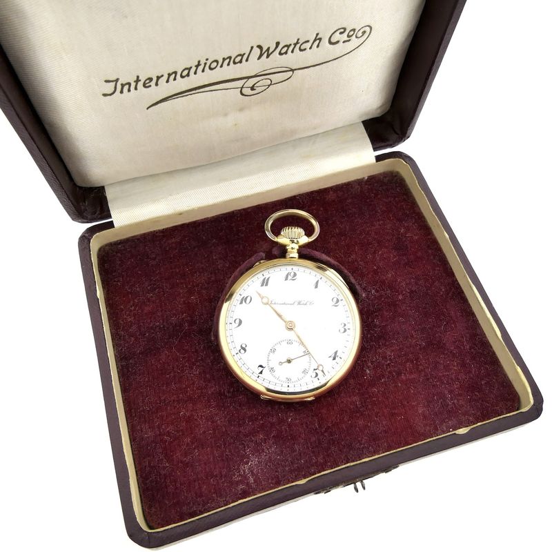 Image 14 of Antique 14k gold IWC pocket watch from 1919