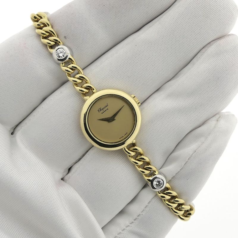 Image 9 of Chopard Geneva Cocktail Watch 3707; Vintage 18k gold women's watch with diamonds