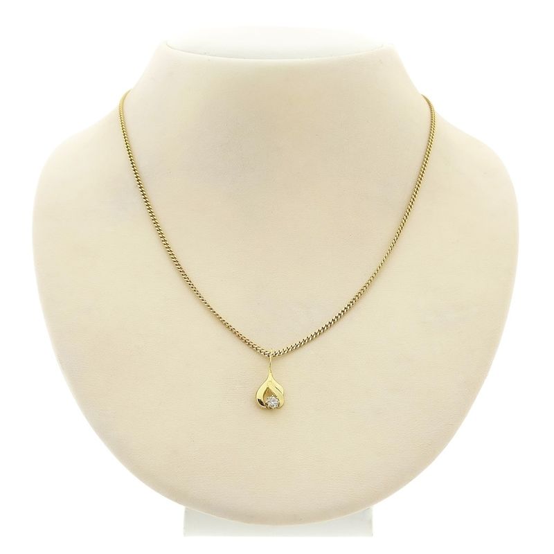 Image 9 of Gold minimalist pendant with zirconia
