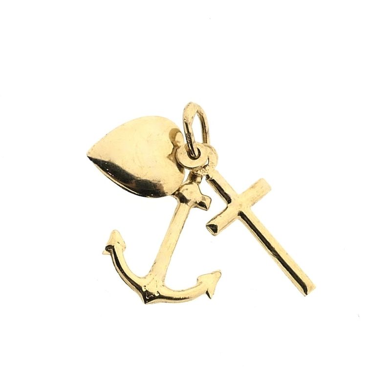 Image 6 of Gold pendant; Faith, hope, and love