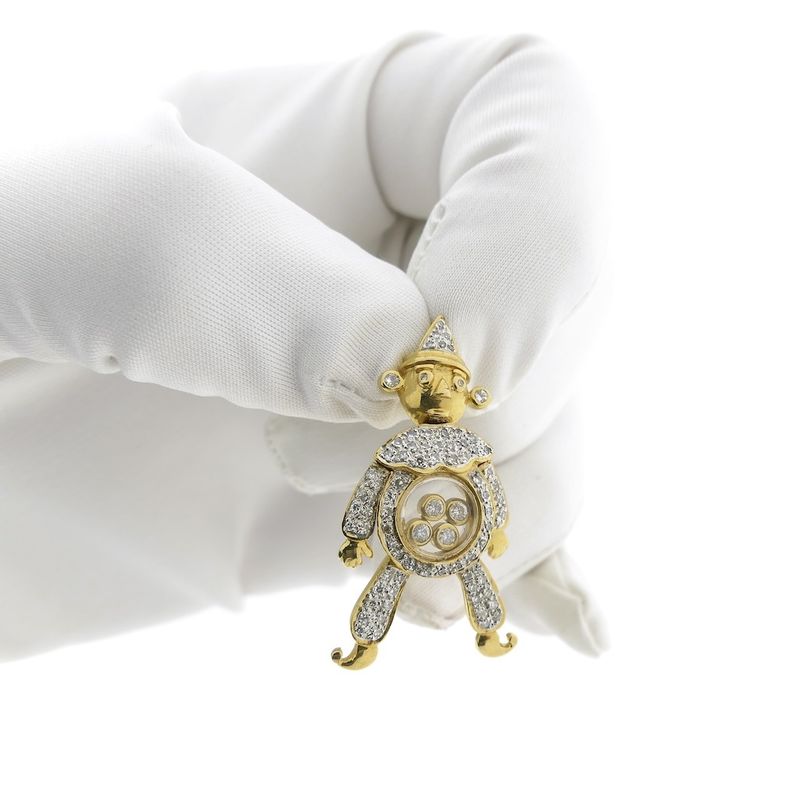Image 12 of 18K Gold Happy Clown Pendant with 0.50 ct. Diamond