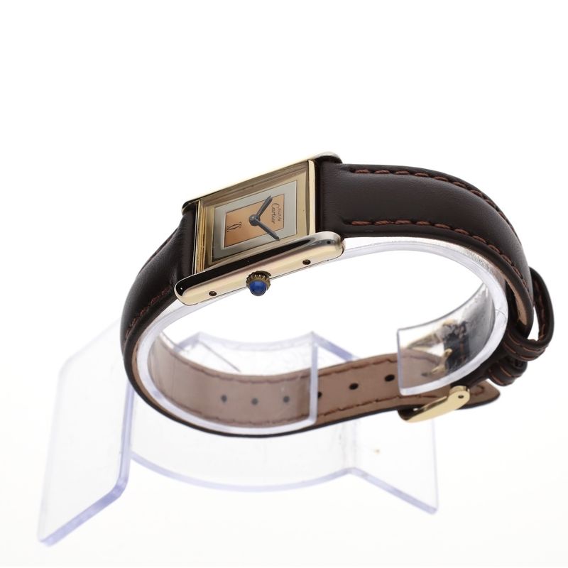 Image 8 of Cartier Tank Vermeil 'Trinity' 6165; Vintage mechanical women's watch