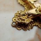 Image 5 of Gold Victorian pendant of a cross with pearls