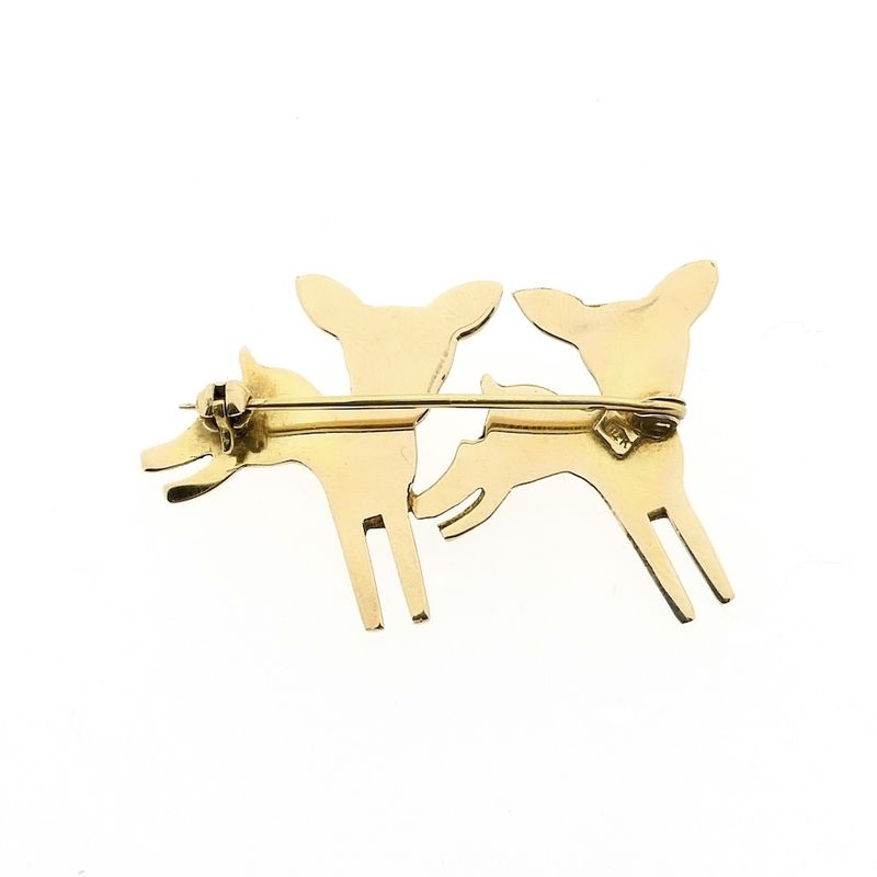 Image 3 of Golden brooch with deer.