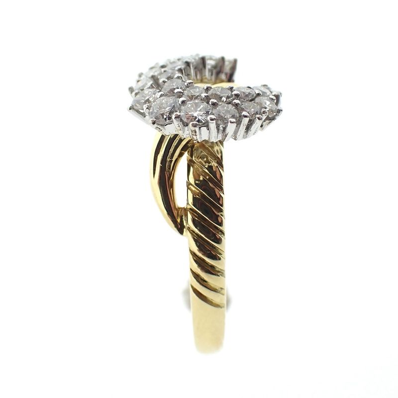 Image 8 of 18-karat gold ring with pavé settings and diamonds | approx. 0.65 ct.