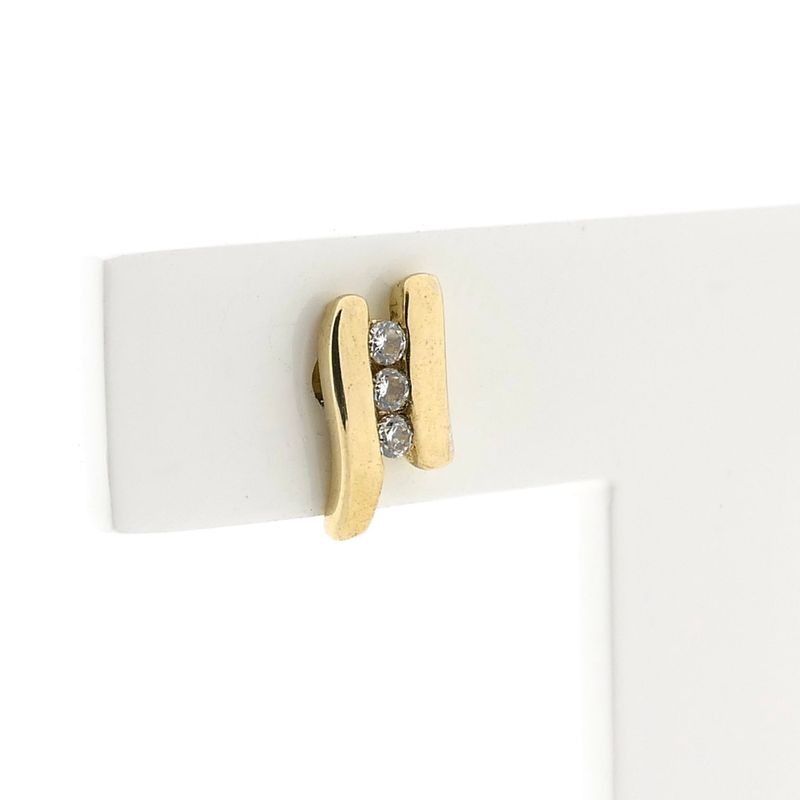 Image 4 of Earrings with Zirconia; 8 Karat