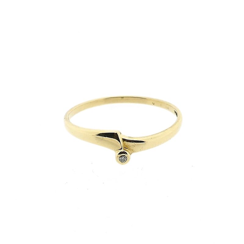Image 3 of Gold Ring with Diamond; 0.01 ct.