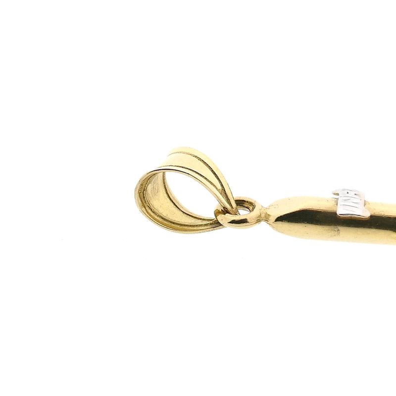 Afbeelding 7 van Bicolor gouden hanger van een kruis met corpus | INRI