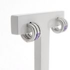 Image 2 of ZINZI silver half-round stud earrings; Ø 10 mm