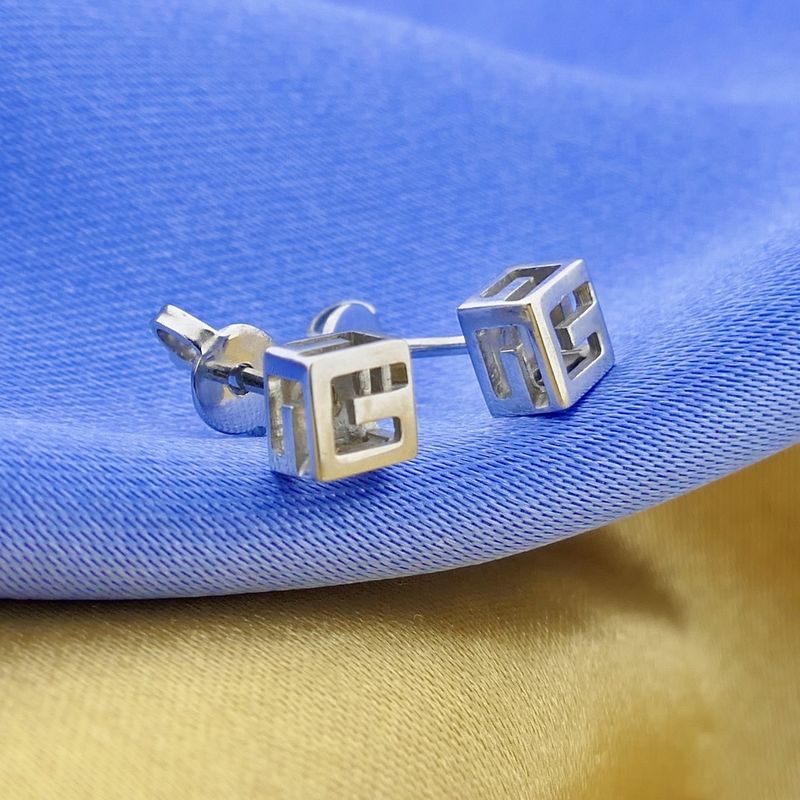Image 2 of White gold stud earrings; Gucci