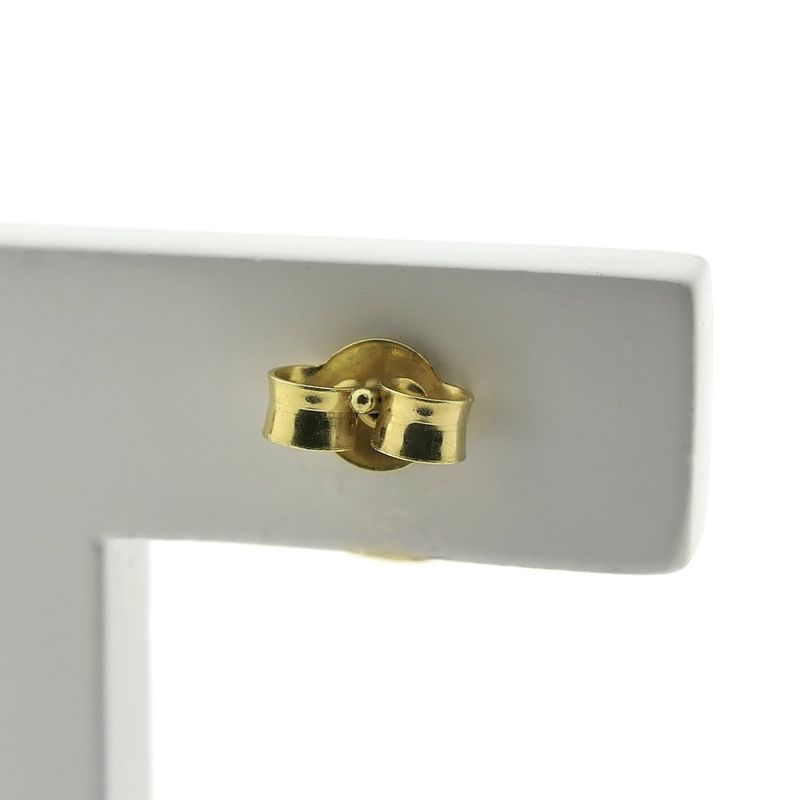 Image 4 of Gold stud earrings with diamond; 0.05 ct.