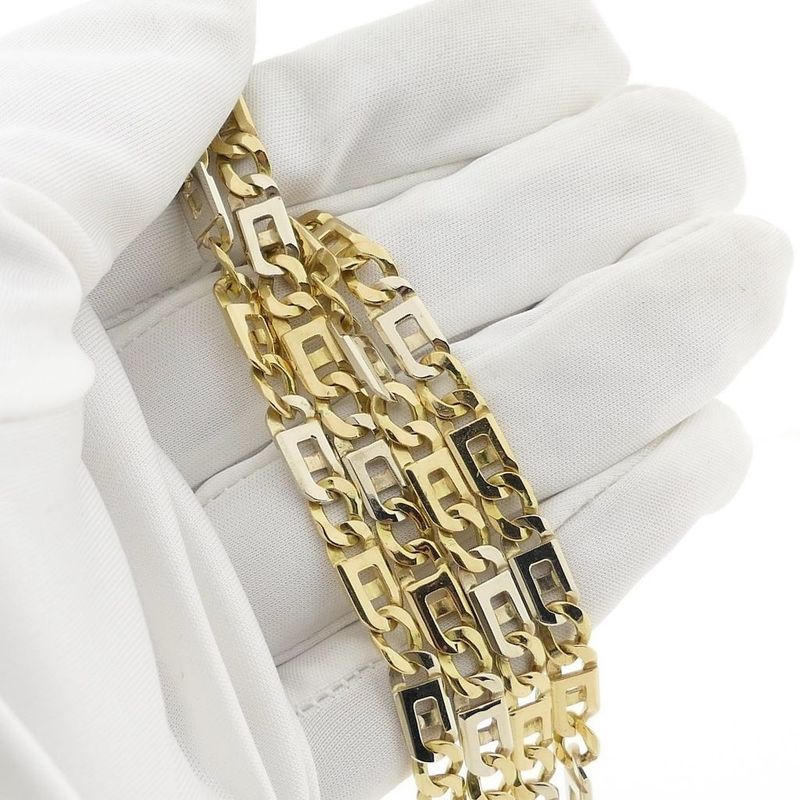 Image 7 of Two-tone gold navy link necklace