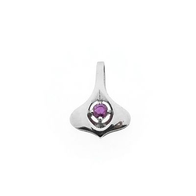Image 1 of 18 carat white gold pendant with ruby