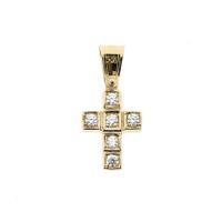 Gold cross with zirconia