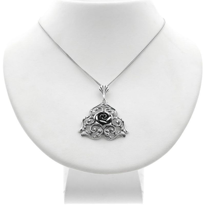 Image 6 of Antique silver floral pendant | Art Nouveau