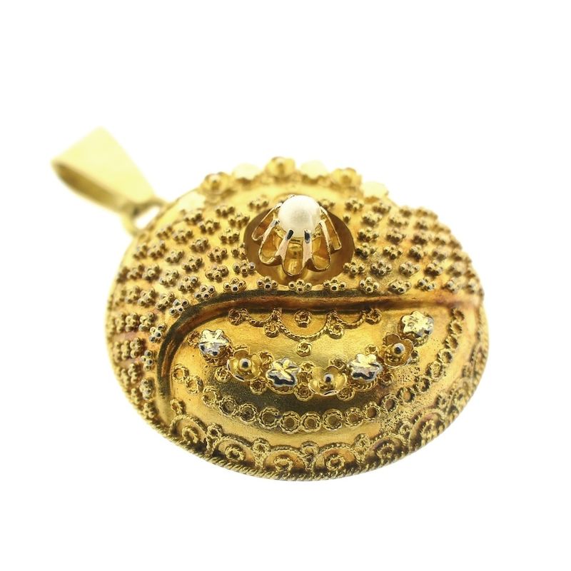 Image 7 of Victorian gold pendant with pearl | Antique