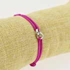 Image 7 of Forever Knots® Handcrafted Magenta Satin Bracelet with Silver Link