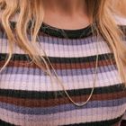 Image 4 of Gold flat gourmet link chain | 72 cm