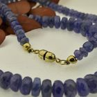 Image 2 of Amethyst bead necklace with gold clasp | 45 cm