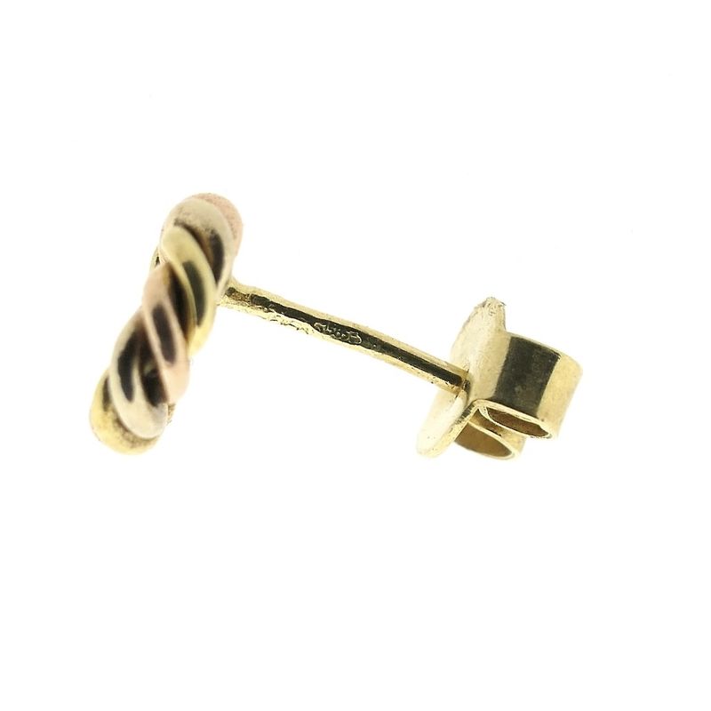 Image 5 of Vintage tricolor gold stud earrings