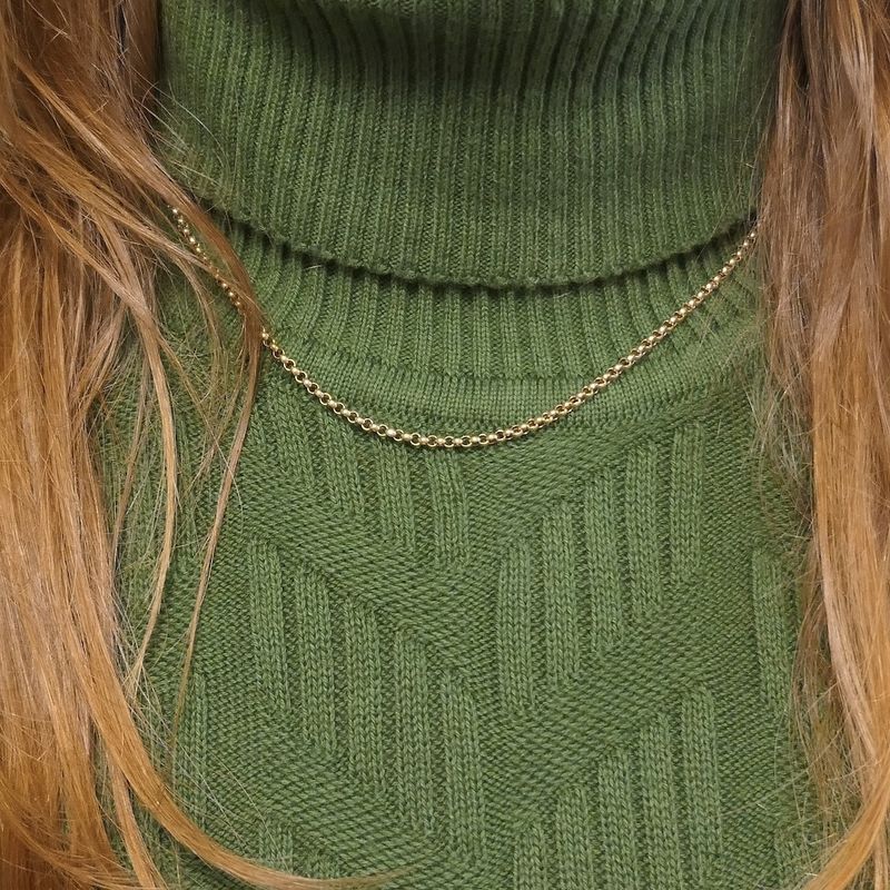 Image 9 of Gold jasseron link chain with decorative clasp | 44 cm