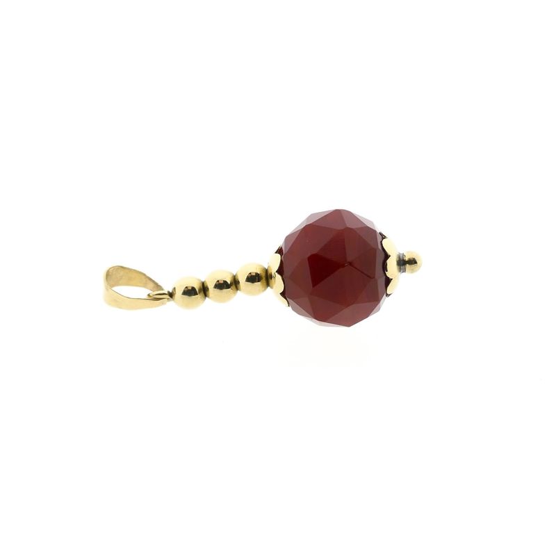Image 5 of Gold Ball Pendant with Carnelian