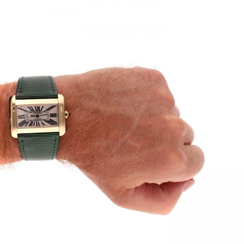 Afbeelding 10 van Cartier Tank Divan Automatic 'Large' W6300856 2603; 18ct. Gouden Horloge