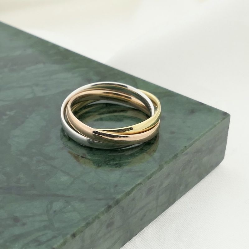 Image 8 of Tricolor gold trinity ring