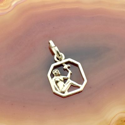 Image 2 of Gold zodiac sign pendant; Virgo