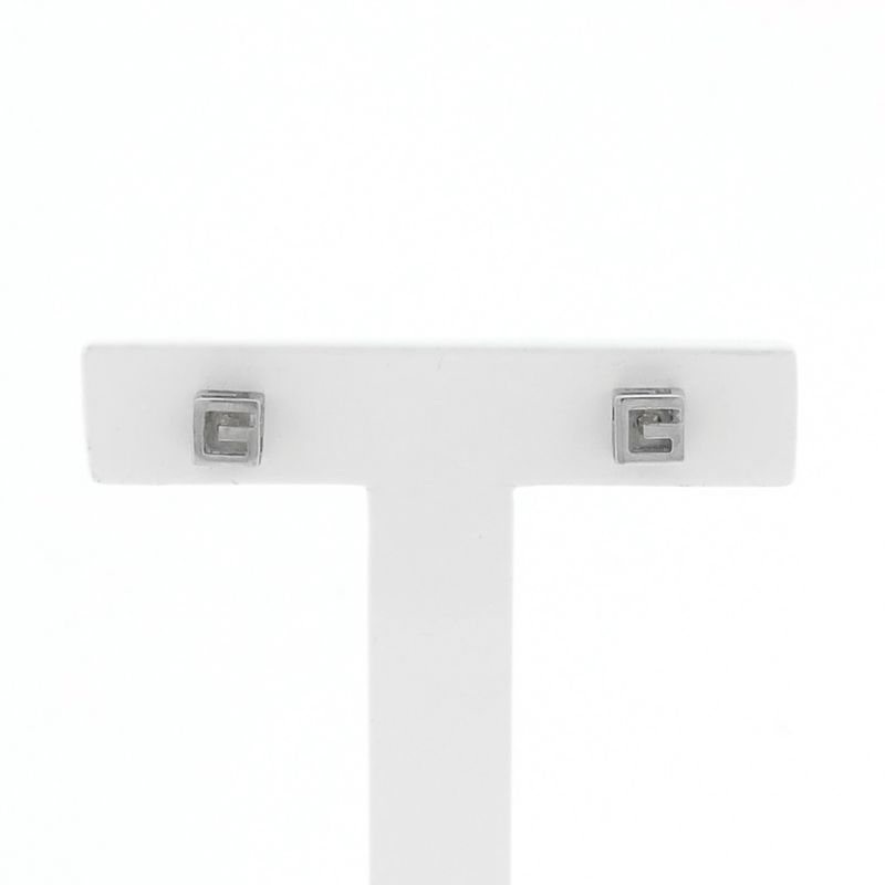 Image 1 of White gold stud earrings; Gucci