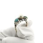 Image 4 of Gold and silver ring with aventurine, pearl and turquoise