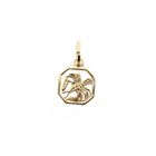 Image 1 of Gold zodiac sign pendant; Cancer