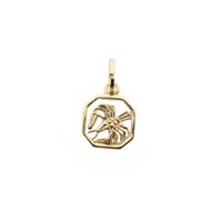 Gold zodiac sign pendant; Cancer