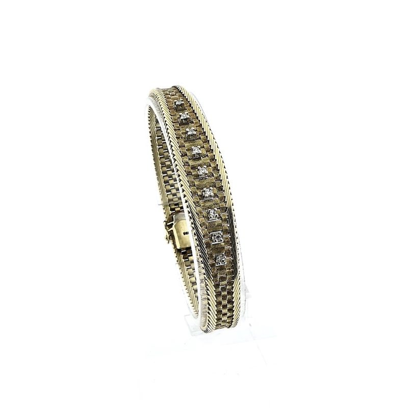 Image 9 of Gold bracelet with diamond; 0.27 ct. | 19 cm