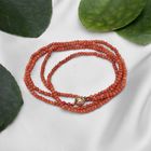 Image 2 of Blood coral necklace/saucer with gold clasp; Antique | 83 cm