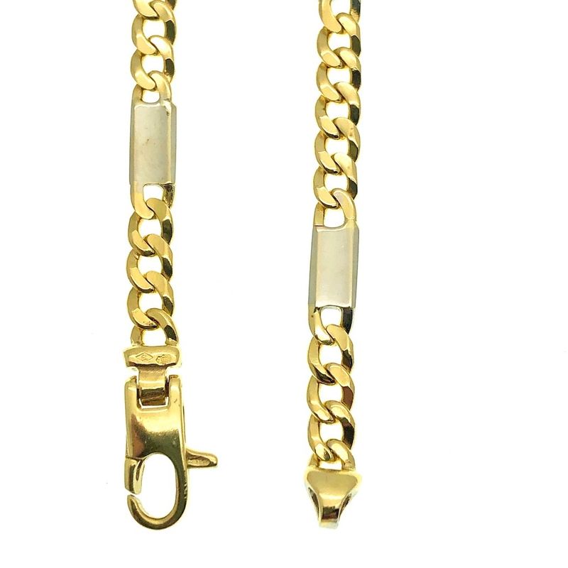 Image 3 of Two-tone gold gourmet link necklace | 44.5 cm
