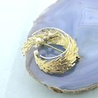 Image 9 of Vintage two-tone gold brooch with pearl and diamonds; 0.06 ct.