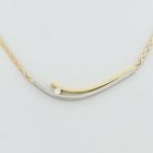 Image 4 of Two-tone gold cobra link necklace with a fixed pendant and diamond