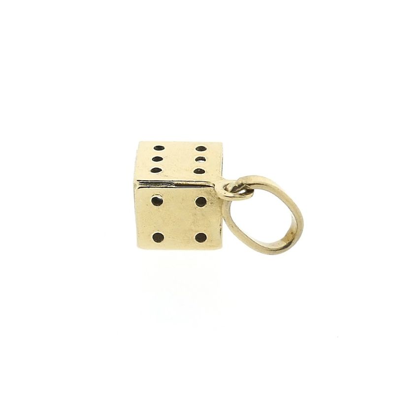 Image 7 of 18 carat gold pendant of a dice